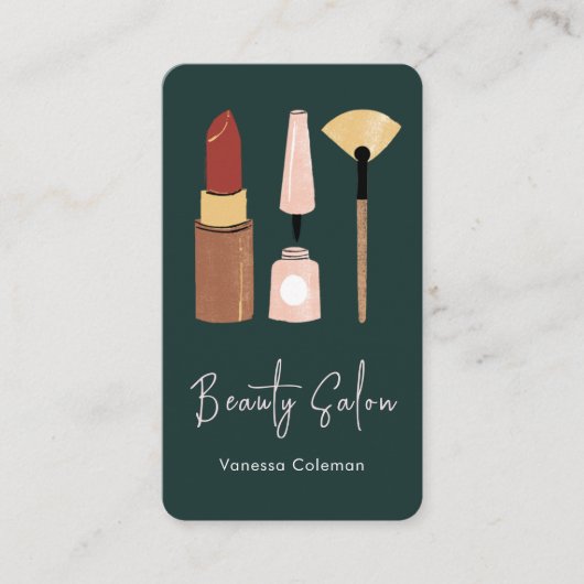 美しいモダンサロンミニマルQrコード名刺 名刺 (正面)