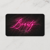 美しいモダンサロン美容師ホットピンクネオン 名刺 (正面)