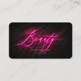 美しいモダンサロン美容師ホットピンクネオン 名刺