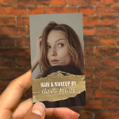 美しいモダンサロン金ゴールド口紅ステインフォト 名刺