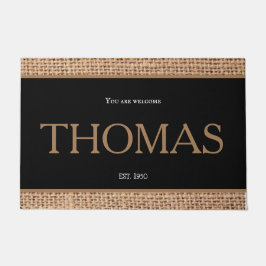 美しいモダンデザインファミリー茶色の黒縁ど ドアマット