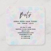 *~*美しいモダンパステルカラフルレインボー抽象芸術 スクエア名刺 (裏面)