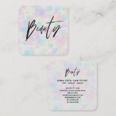 *~*美しいモダンパステルカラフルレインボー抽象芸術 スクエア名刺 (正面/裏面)