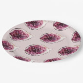 美しいモダンパステルパープルフィグスパターン ペーパープレート (アングル)