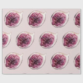 美しいモダンパステルパープルフィグスパターン ラッピングペーパー (フラット)