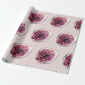 美しいモダンパステルパープルフィグスパターン ラッピングペーパー (アンロールド)