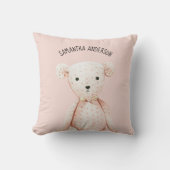 美しいモダンパステルピンクテディベア クッション (正面)