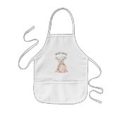 美しいモダンパステルピンクテディベア 子供用エプロン (正面)