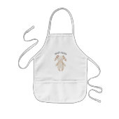 美しいモダンパステルピンクバニーウィズネーム 子供用エプロン (正面)