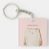 美しいモダンパステルピンクベア名物 キーホルダー (正面)