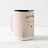 美しいモダンパステルピンクベア名物 ツートーンマグカップ (正面左)