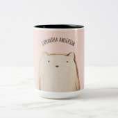 美しいモダンパステルピンクベア名物 ツートーンマグカップ (中央)