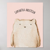 美しいモダンパステルピンクベア名物 ポスター (正面)