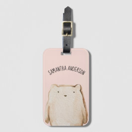 美しいモダンパステルピンクベア名物 ラゲッジタグ