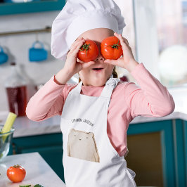 美しいモダンパステルピンクベア名物 子供用エプロン