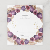 美しいモダンパープルフィギュア&パンパス&金ゴールドドロップ プレイスカード (外部開封)