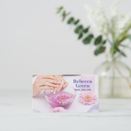 美しいモダンマニキュア爪、 ネイルネイルサロンマニキュラー 名刺 (スタンド正面)