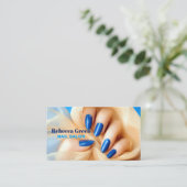 美しいモダンマニキュリストネイルアーティストネイルサロン 名刺 (スタンド正面)