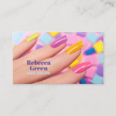 美しいモダンマニキュリストネイルアーティストネイルサロン 名刺 (正面)