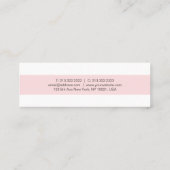 美しいモダンミニマル主義プレーントレンディーピンク スキニー名刺 (裏面)