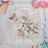 美しいモダンヴィンテージテクスチャバラフランス 薄葉紙