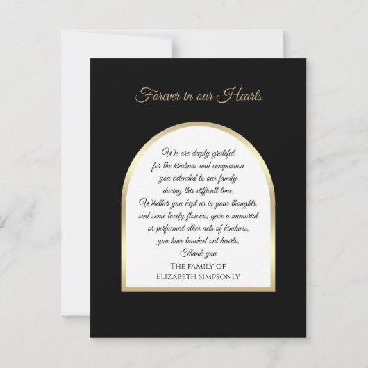 美しいモダン悔やみや弔慰ありがとうフォトカード サンキューカード (裏面)