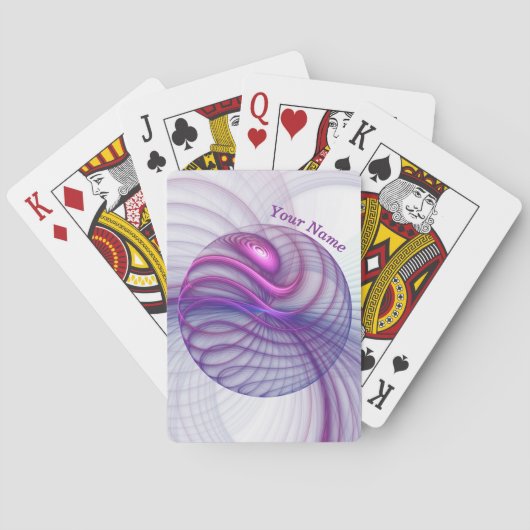 美しいモダン抽象芸術フラクタルアートピンク名 トランプ (裏面)