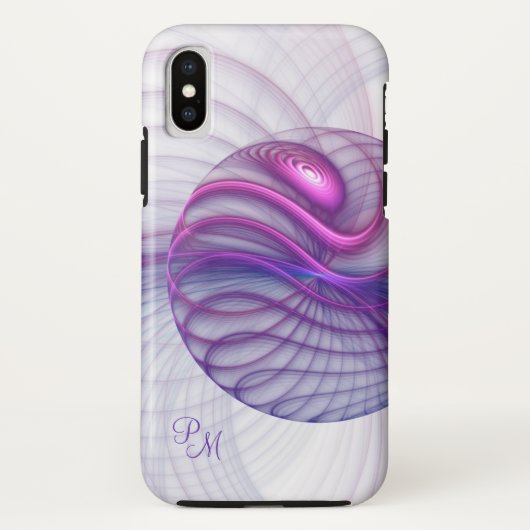 美しいモダン抽象芸術フラクタルピンクイニシャル Case-Mate iPhoneケース (裏面)