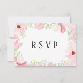 美しいモダン水の色アネモネフラワーRSVP 出欠カード