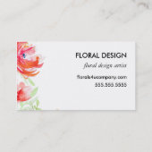 美しいモダン水彩花デザイン 名刺 (裏面)