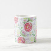 美しいモダン水彩花模様 コーヒーマグカップ (中央)