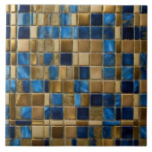 美しいモダン海ブルー金ゴールドコレクション タイル (正面)