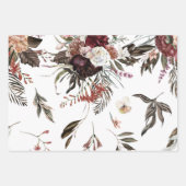 美しいモダン花柄の贈り物 ラッピングペーパーシート (正面2)