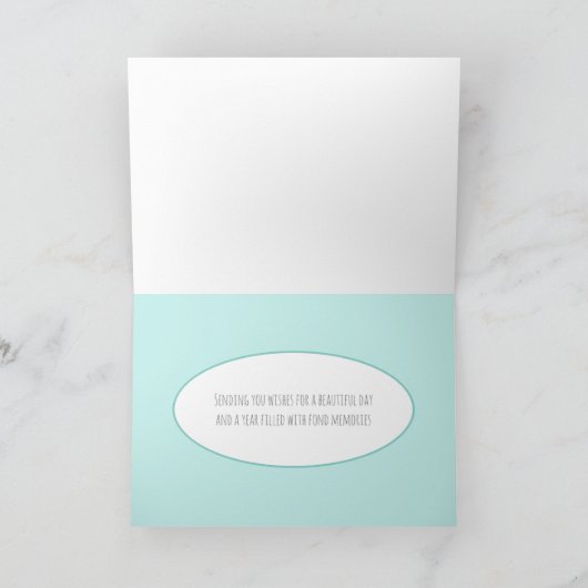 美しいモダン蝶の花の誕生日カード カード (内部)