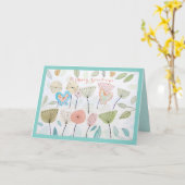 美しいモダン蝶の花の誕生日カード カード (黄色い花)