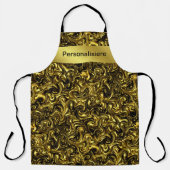 美しいモダン金模様の曲線 エプロン (正面)