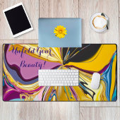 美しいモチベーションを展開する液化抽象芸術 デスクマット