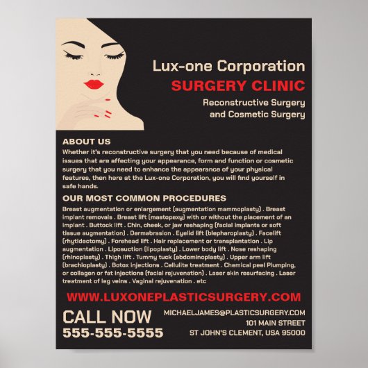 美しいモデル、整形外科医、整形外科 ポスター (正面)