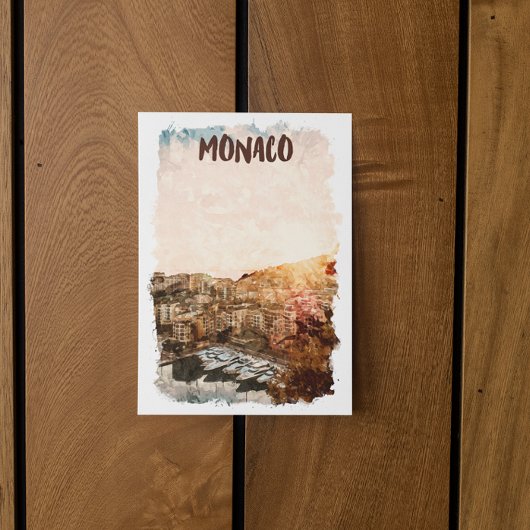 美しいモナコ絵を描サンセット ポストカード
