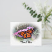 美しいモナーク蝶の写真 ありがとうのポストカード ポストカード (スタンド正面)