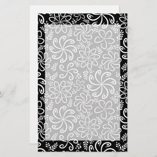 美しいモノクロ文房具 便箋 (正面/裏面)