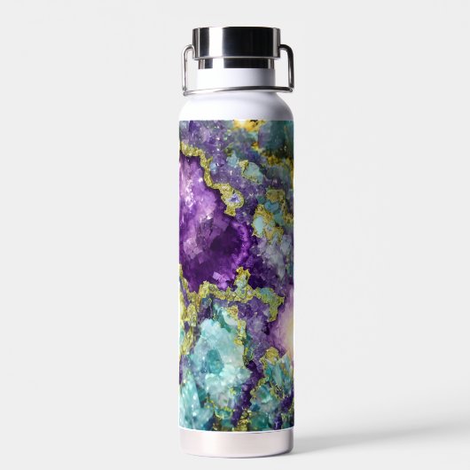 美しいモノグラムのアメジストクリスタルジオード ウォーターボトル (背面)