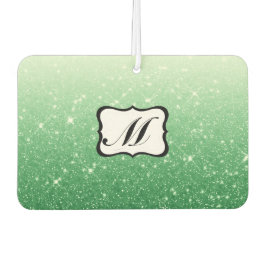 美しいモノグラムの緑 カーエアーフレッシュナー