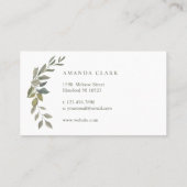 美しいモノグラムグリーナリーウォーターリース 名刺 (裏面)