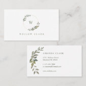 美しいモノグラムグリーナリーウォーターリース 名刺 (正面/裏面)