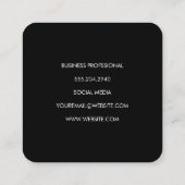 美しいモノグラムシックストライプなフェイクシルバーフレーム スクエア名刺 (裏面)