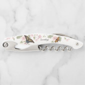 美しいモノグラムフローラ蝶ブライダルの好意 ソムリエナイフ (正面)