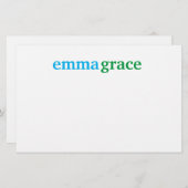 美しいモノグラーム文房具ノートカード 便箋 (正面/裏面)