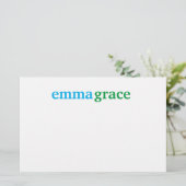 美しいモノグラーム文房具ノートカード 便箋 (スタンド正面)