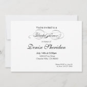 美しいモモおよび白く豪華なブライダルシャワー 招待状 (裏面)